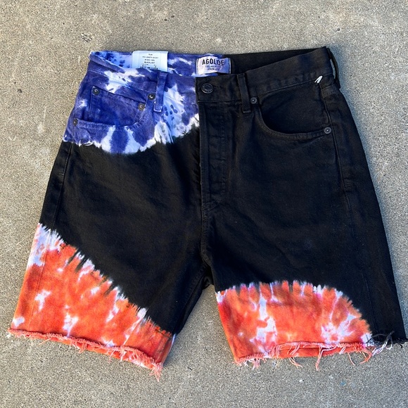 Agolde Pants - NWT Agolde Rumi Tie Dye Shorts in Blacklight